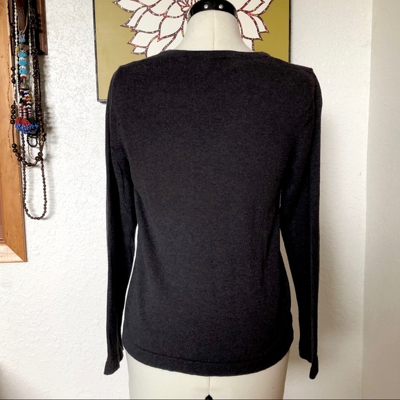 Ethos Distressed Knitted Top with Pearl Buttons - Picture 2 of 7